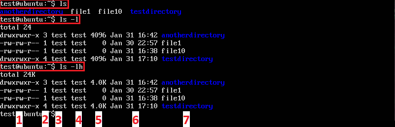 Contents of a Directory